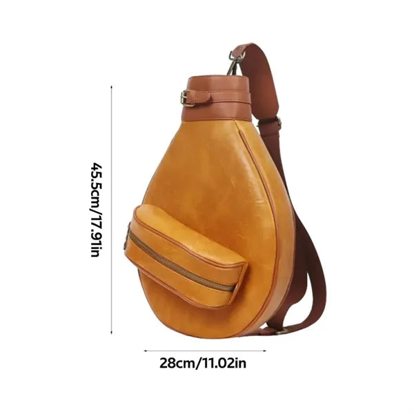 Vintage Leather Tennis Racket Bag with Strap