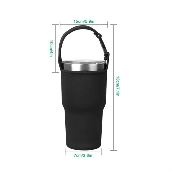 30oz. Neoprene Tumbler Sleeve with Handle Strap