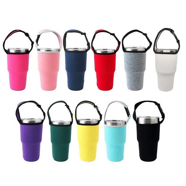 30oz. Neoprene Tumbler Sleeve with Handle Strap