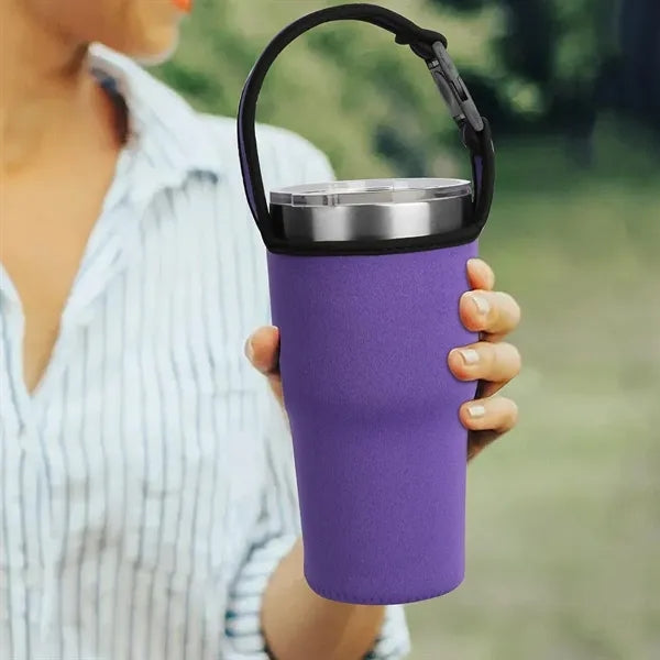 30oz. Neoprene Tumbler Sleeve with Handle Strap
