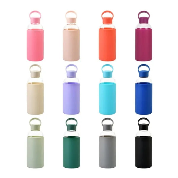 20oz. Borosilicate Glass Bottle with Silicone Sleeve
