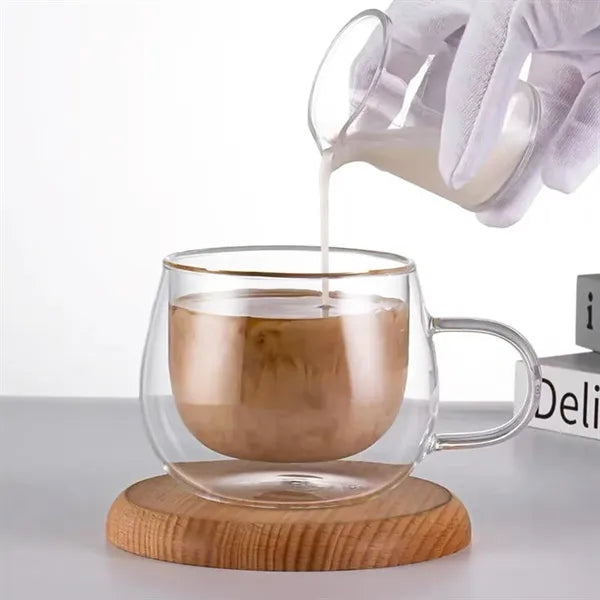 10oz. Double Wall Borosilicate Glass Coffee Mug