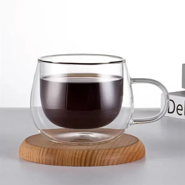 10oz. Double Wall Borosilicate Glass Coffee Mug