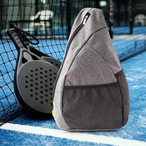 Gray Pickleball Paddle Bag with Hanging Hook Design