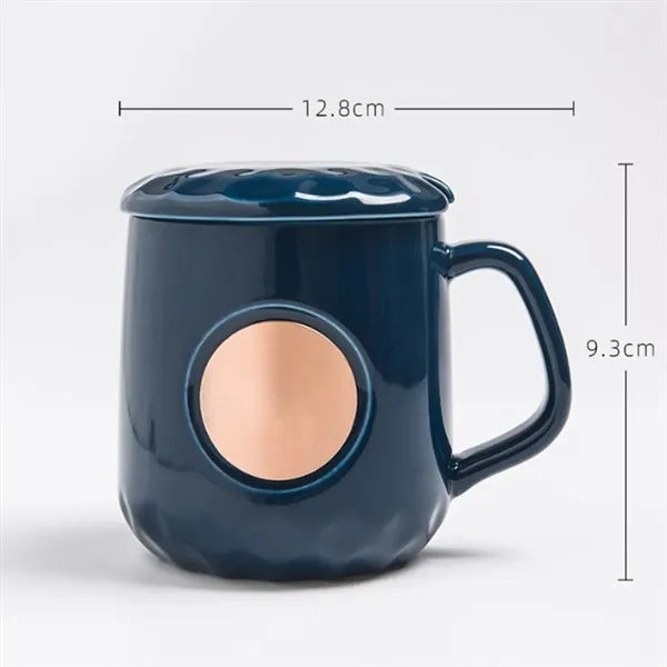 11 oz. Corporate Ceramic Mug with Metallic Logo Plaque