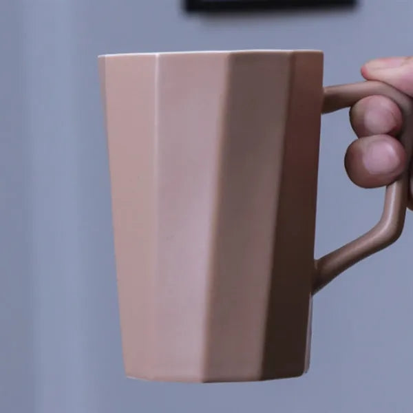 12oz. Ceramic Mug w/ Wooden Handle Lid & Spoon