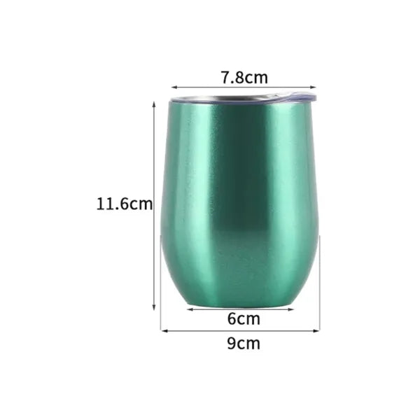 12oz. Stainless Steel Wine Tumbler Insulated Egg Cup w/ Lid