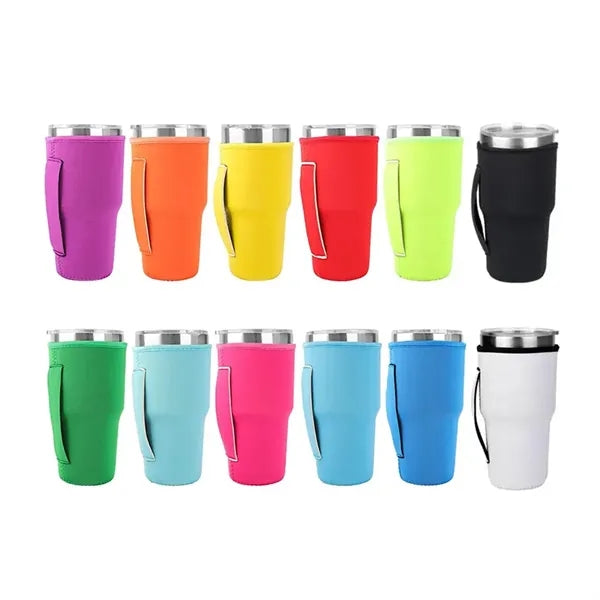 30oz. Neoprene Tumbler Sleeve w/ Handle for Travel & Car Use
