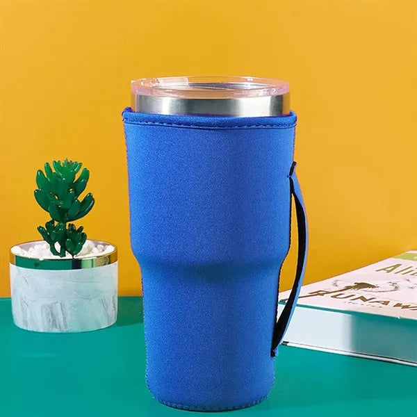 30oz. Neoprene Tumbler Sleeve w/ Handle for Travel & Car Use
