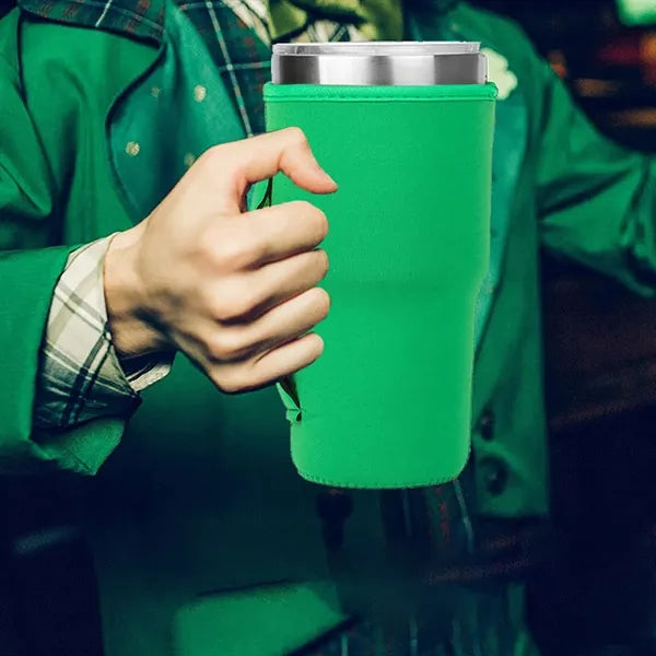 30oz. Neoprene Tumbler Sleeve w/ Handle for Travel & Car Use