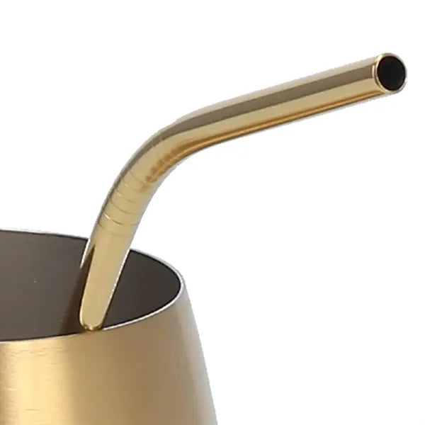 12oz. Stainless Steel Beer Cup with Bent Straw Drinkware Set