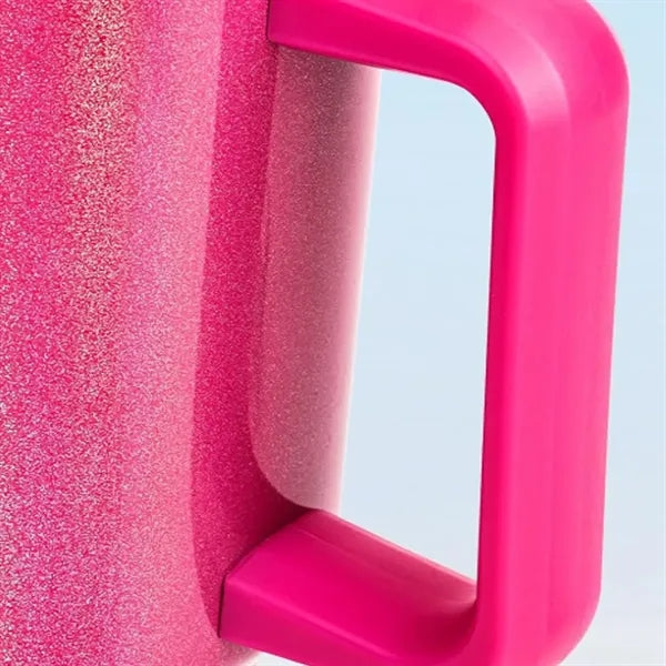 40oz Insulated Tumbler with Handle and Straw for Travel Use