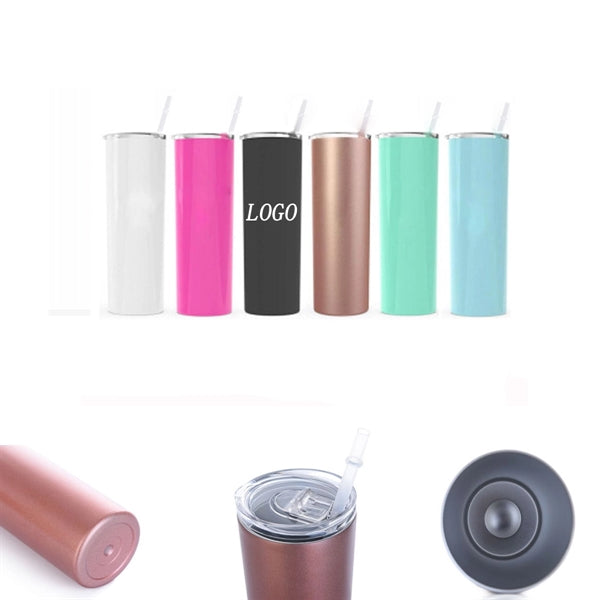 Double Wall Stainless Steel Water Bottle with Straw
