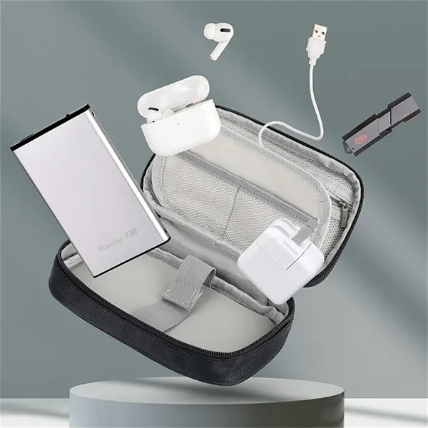 Portable Tech Organizer Bag for Power Bank Cables Earbuds