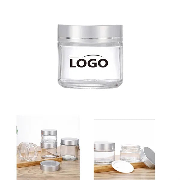 5 ml-50 ml Round Transparent Glass Jars with Silver Lid