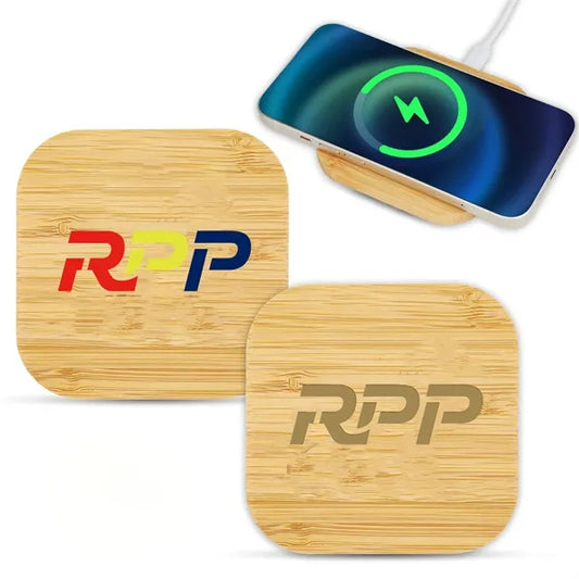 15W Bamboo Square Wireless Charger