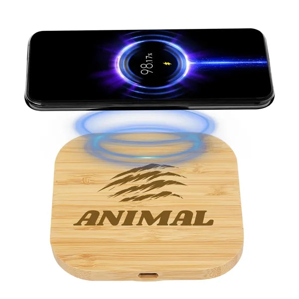 15W Bamboo Square Wireless Charger