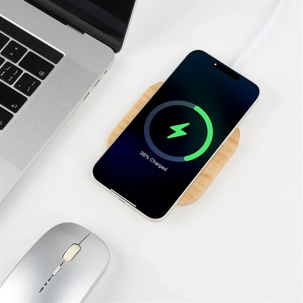15W Bamboo Square Wireless Charger