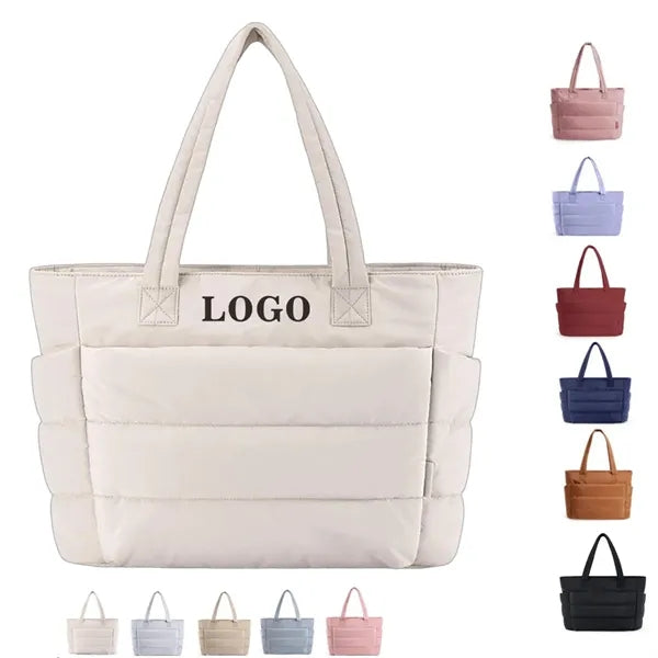 Puffer Tote Large Quilted Shoulder Bag for Work Travel