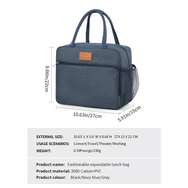 Insulated Lunch Cooler Bag - Portable & Leakproof
