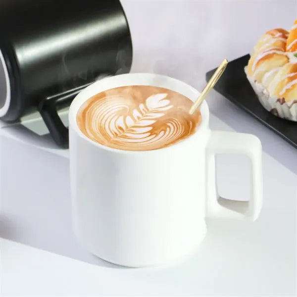 14.5oz Square Handle Ceramic Mug for Office Home Use