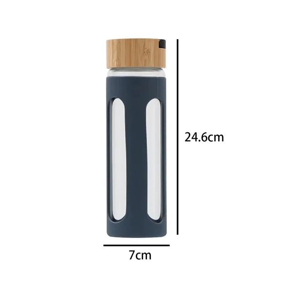 20oz. Glass Bottle w/ Bamboo Lid & Silicone Sleeve