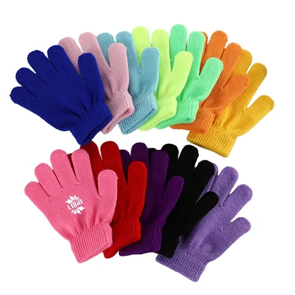 Colorful Knitted Kids Gloves for Ages 3-8