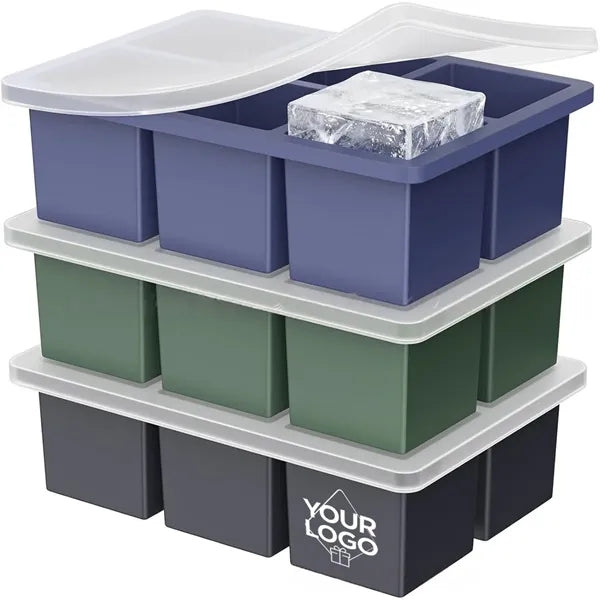 Large 2" Big Silicone Ice Cube Tray with Lid for Whisky
