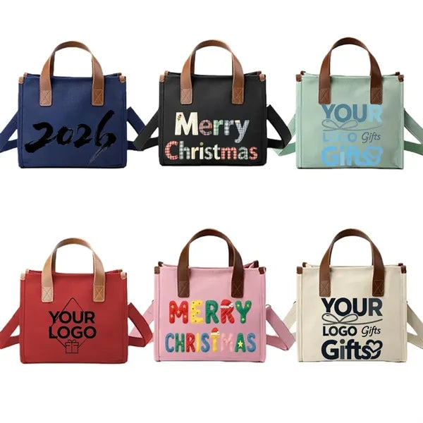 Canvas Tote Bag with Crossbody Strap for Gifts Daily Use