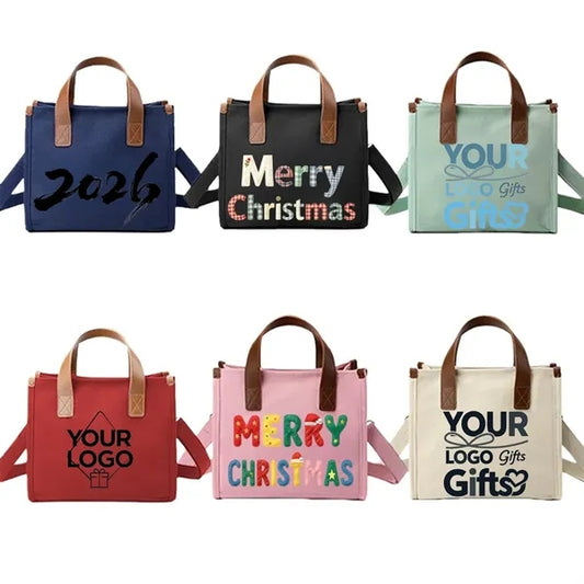 Canvas Tote Bag with Crossbody Strap for Gifts Daily Use