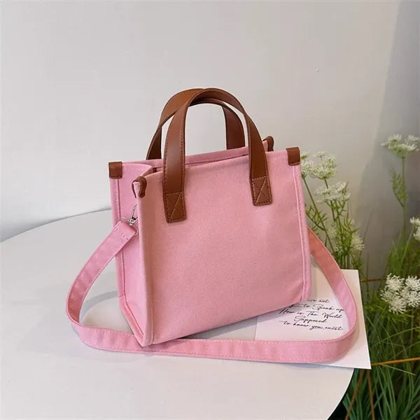 Canvas Tote Bag with Crossbody Strap for Gifts Daily Use
