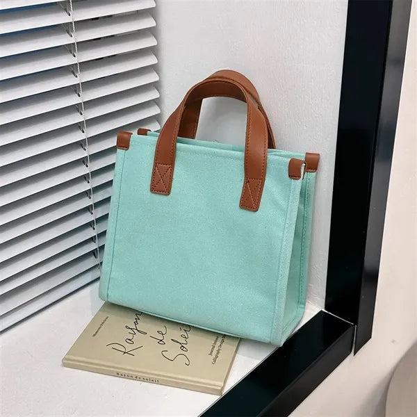 Canvas Tote Bag with Crossbody Strap for Gifts Daily Use