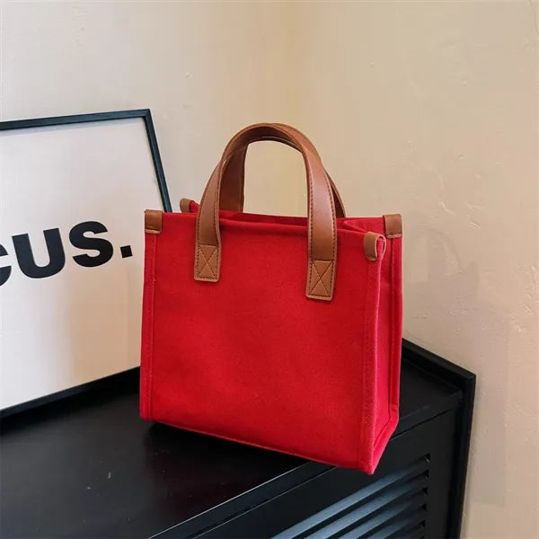 Canvas Tote Bag with Crossbody Strap for Gifts Daily Use