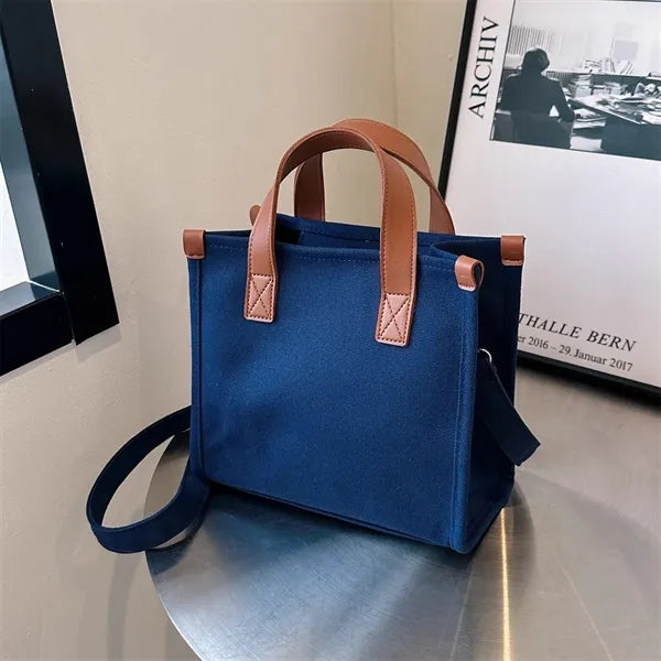 Canvas Tote Bag with Crossbody Strap for Gifts Daily Use