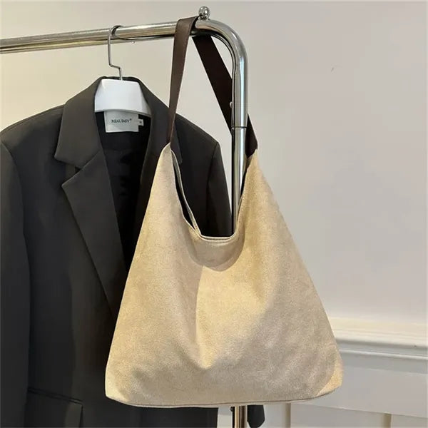 Faux Suede Bucket Bag for Women Adjustable Strap Daily Use