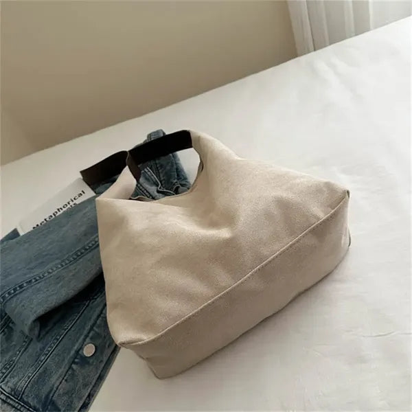 Faux Suede Bucket Bag for Women Adjustable Strap Daily Use