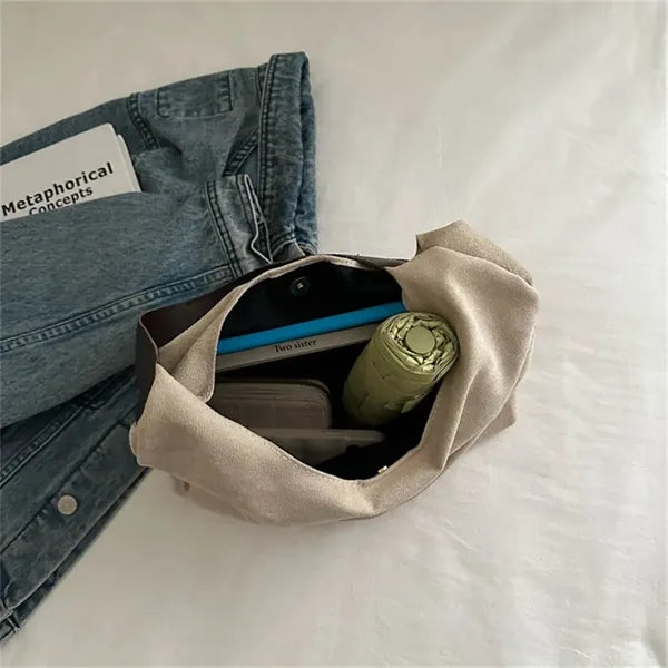 Faux Suede Bucket Bag for Women Adjustable Strap Daily Use