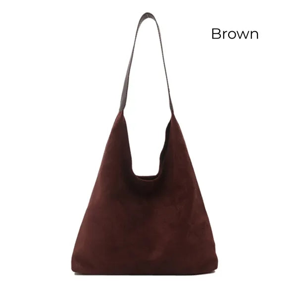 Faux Suede Bucket Bag for Women Adjustable Strap Daily Use