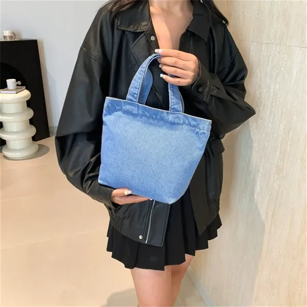 Small Denim Handbag for Women Daily Casual Use