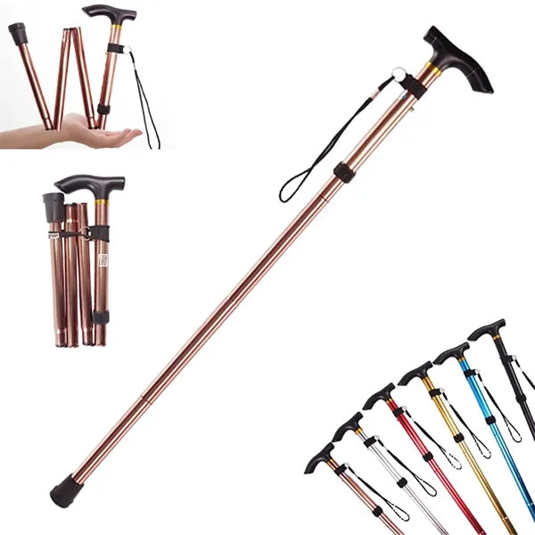 Foldable 5 Section Walking Stick