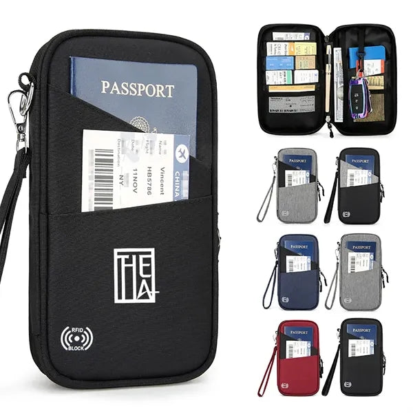 RFID Blocking Passport Travel Organizer Bag