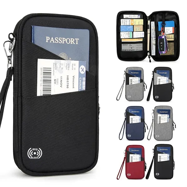 RFID Blocking Passport Travel Organizer Bag