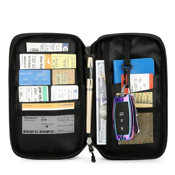 RFID Blocking Passport Travel Organizer Bag