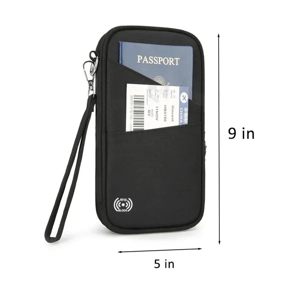 RFID Blocking Passport Travel Organizer Bag