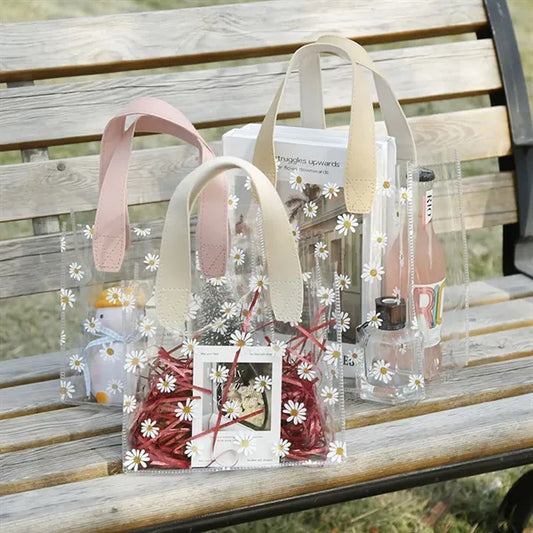 PVC Gift Bag with Glitter Flowers