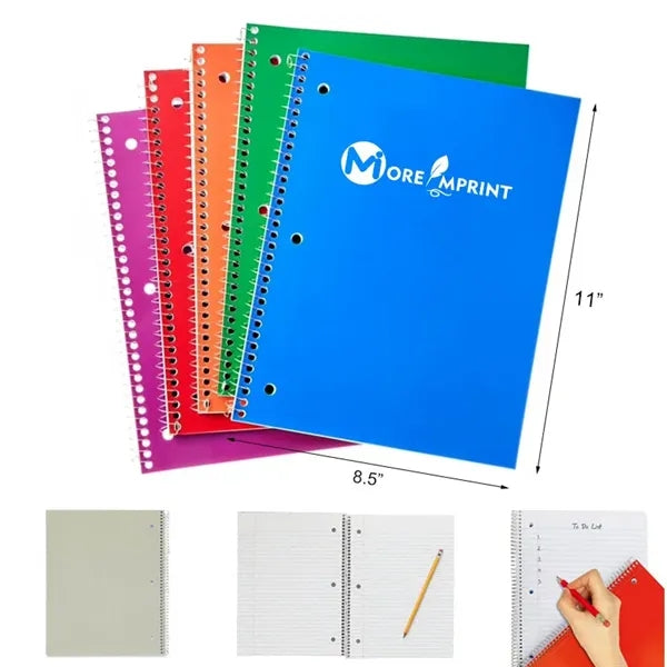 College Ruled Spiral Notebook One Subject Cover 100 Sheets