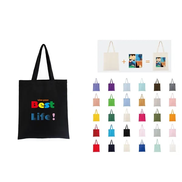 12oz Colored 100% Cotton Canvas Tote Bag