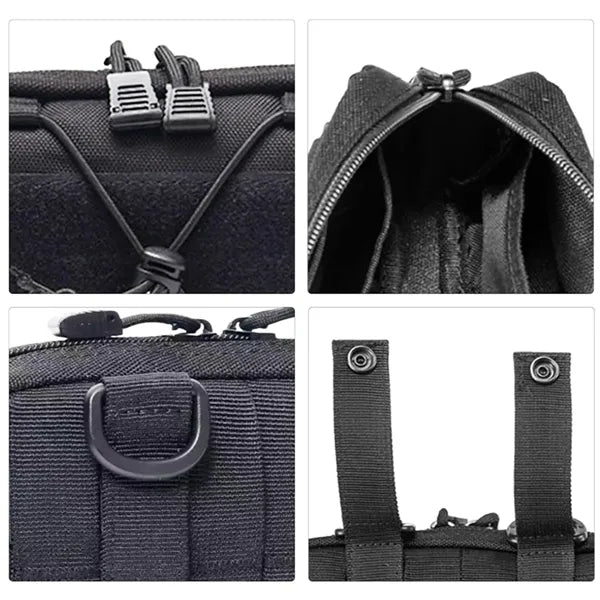 Tactical Molle Utility Pouch with Elastic Cord Design