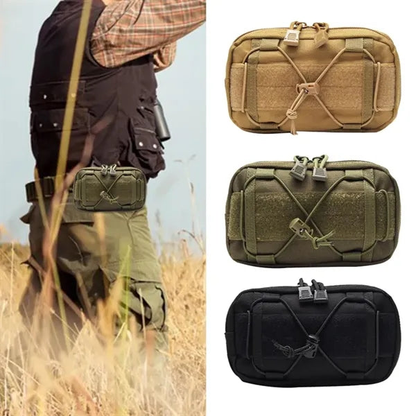 Tactical Molle Utility Pouch with Elastic Cord Design