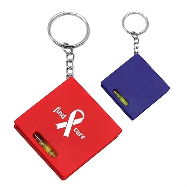 Square Level Tape Measure Keychain